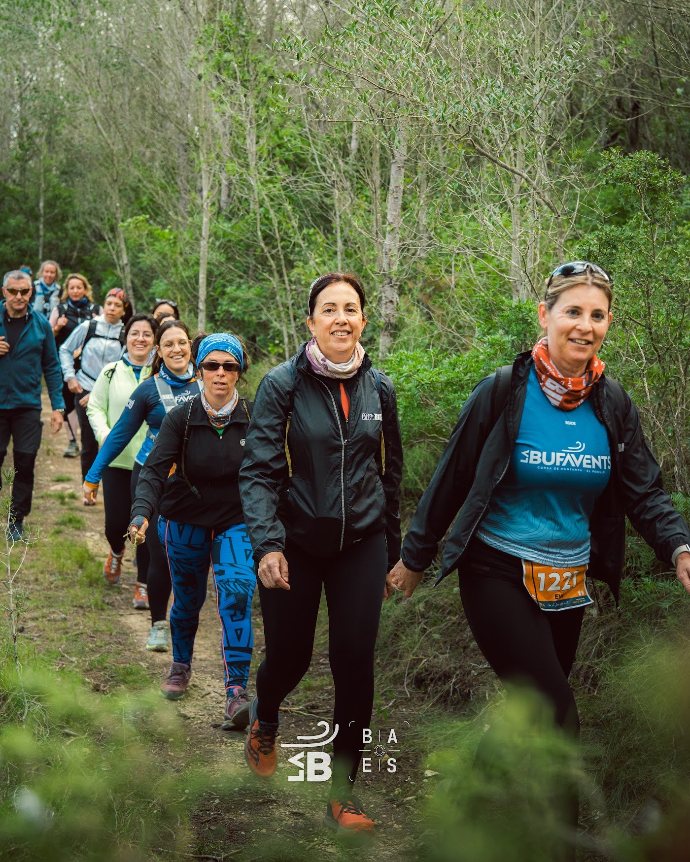 Hiking group enjoying the route